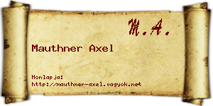 Mauthner Axel névjegykártya